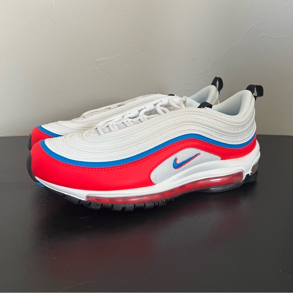 NEW Nike Air Max 97 Double Swooshes Red White Blue - Picture 2 of 8